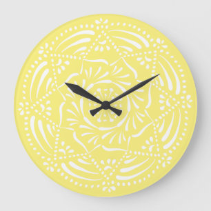 Star Fruit Mandala Large Clock