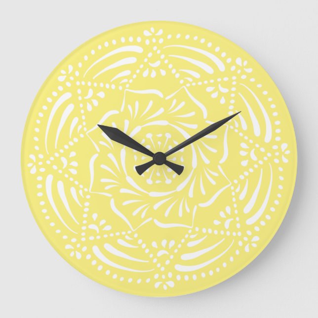 Star Fruit Mandala Large Clock (Front)
