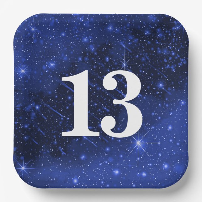 Star Galaxy For 13th Birthday Party   Paper Plate (Front)