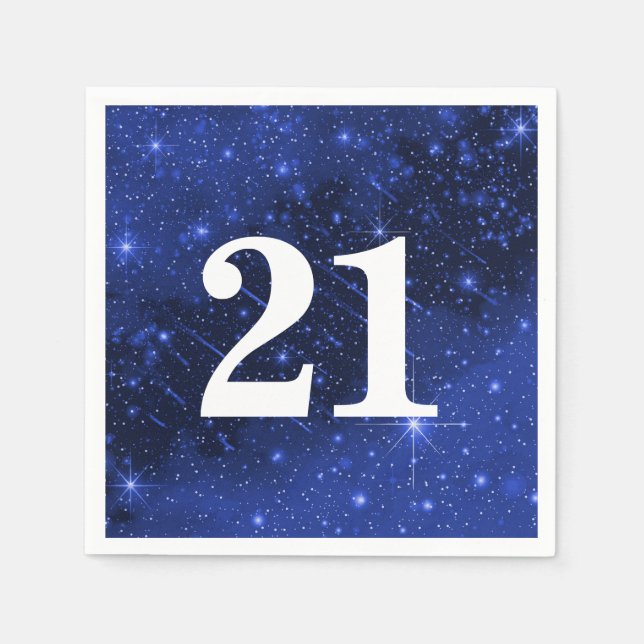 Star Galaxy For 21st Birthday Party   Napkin (Front)