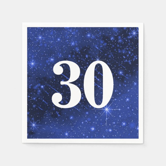 Star Galaxy For 30th Birthday  Party Napkin (Front)