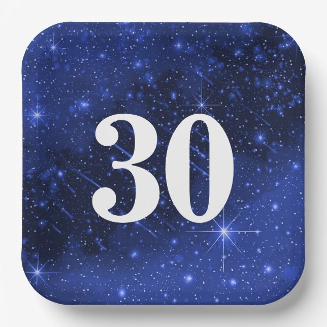 Star Galaxy For 30th Birthday Party    Paper Plate (Front)