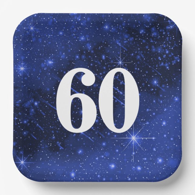 Star Galaxy For 60th Birthday Party    Paper Plate (Front)