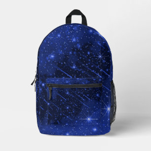 Star Galaxy On Blue Printed Backpack