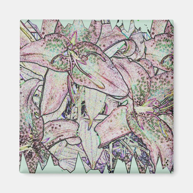Star Gazer Lilies in Pencil Magnet (Front)