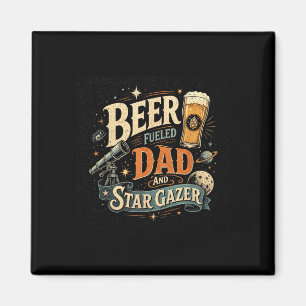 Star gazing beer dad father's day retro 70s magnet