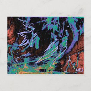 "Star Gazing" Colourful Art Postcard