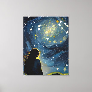 Star Gazing Woman Canvas Print