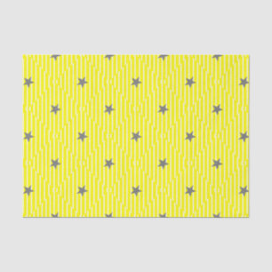 Star - geometric pattern - yellow and white. tissue paper