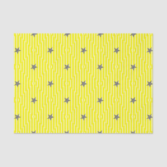 Star - geometric pattern - yellow and white. tissue paper (Front)