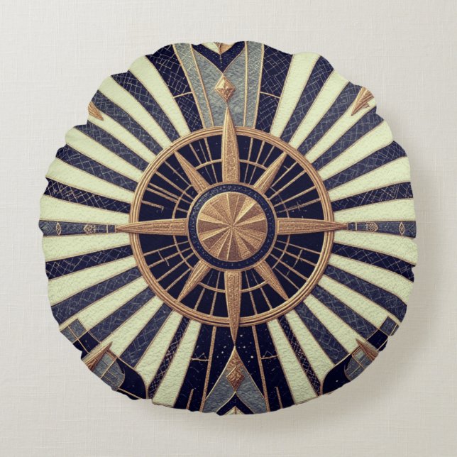 Star Geometry  Round Cushion (Front)