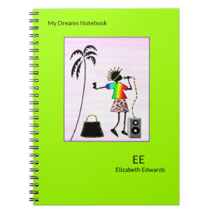 Star Girl, African Art, Music Star Notebook