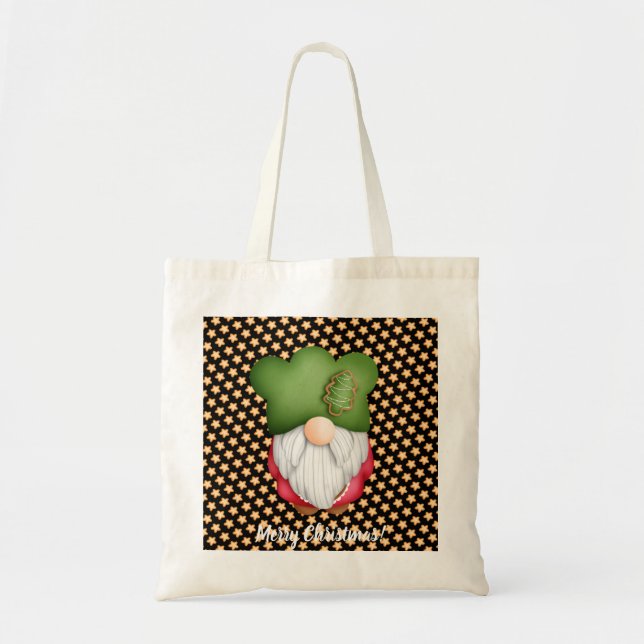 Star Gnome Customise Colour and Text Tote Bag (Front)
