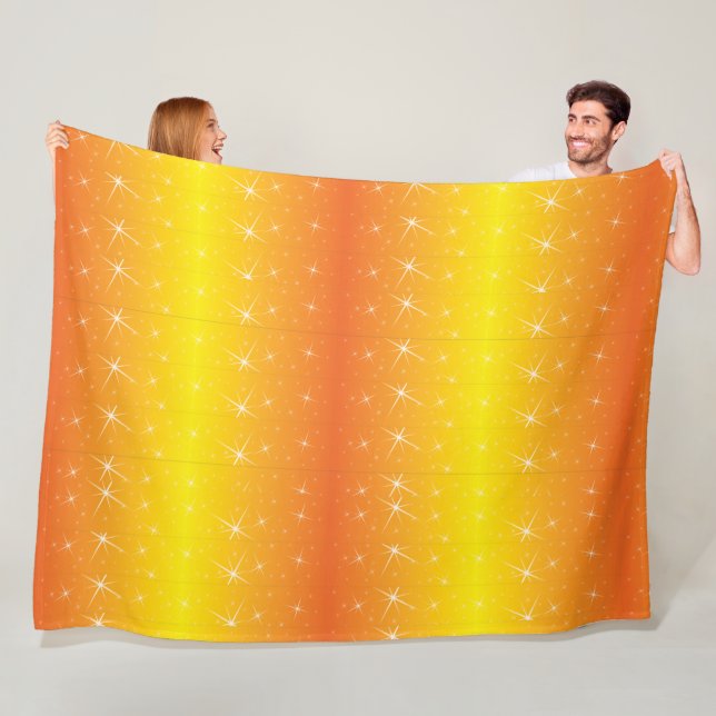Star Gold Pattern Fleece Blanket (In Situ)