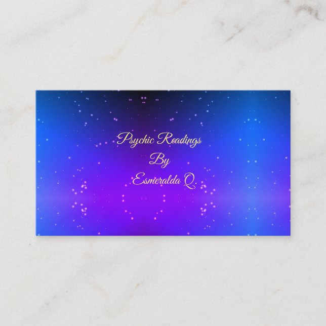 Star Gold Spiritual Planet Purple Business Cards (Front)