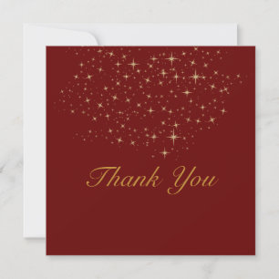 Star gold Thank You Invitation