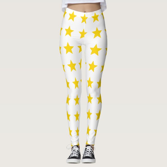 star Gold Yellow Leggings (Front)