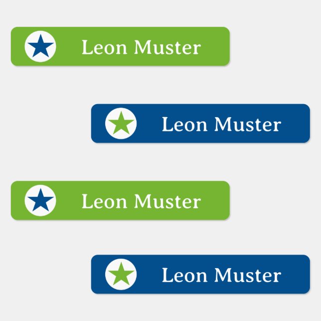 Star - green blue - 96 narrow children (Group)