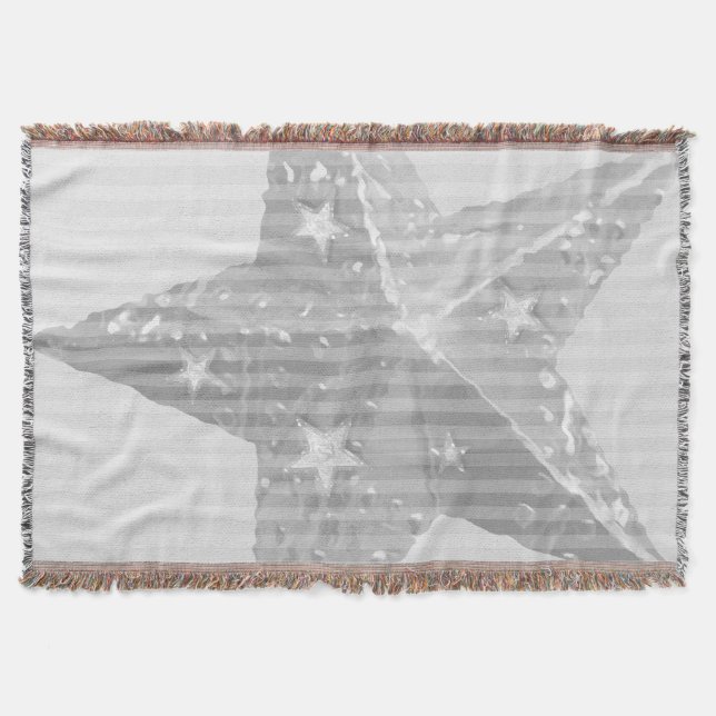Star Grey and White Modern Pattern Throw Blanket (Front)