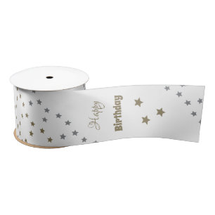 Star Happy Birthday Ribbon Satin Ribbon