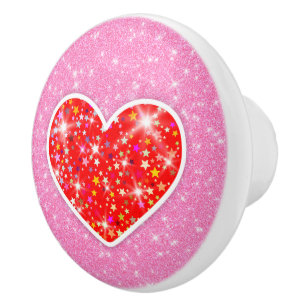 Star Heart Ceramic Knob