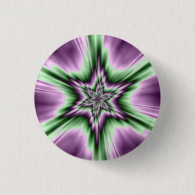 Star in Purple and Green Button (Front)