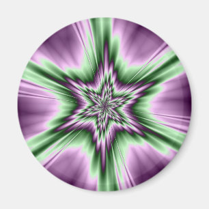 Star in Purple and Green Magnet
