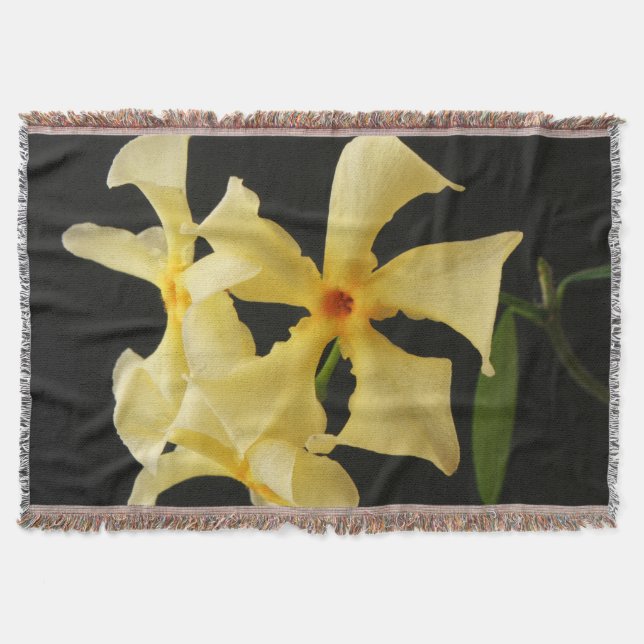 Star Jasmine Flower tbcna Throw Blanket (Front)