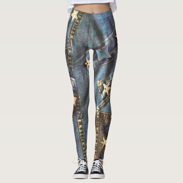 Star jeans leggings (Front)