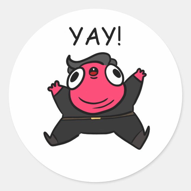 Star jump happy muppet classic round sticker (Front)