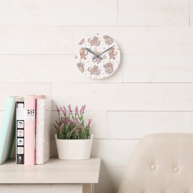 Star Kittens Round Clock (Reading Room)