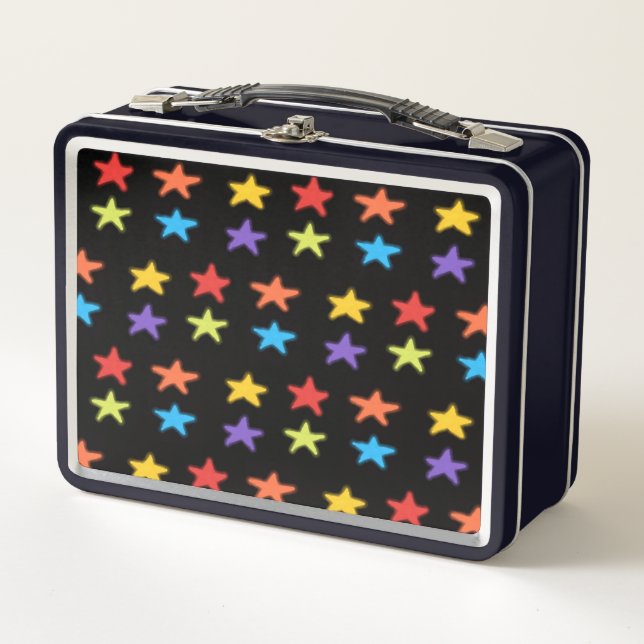 Star Light Metal Lunchbox (Multi & Black) (Front)