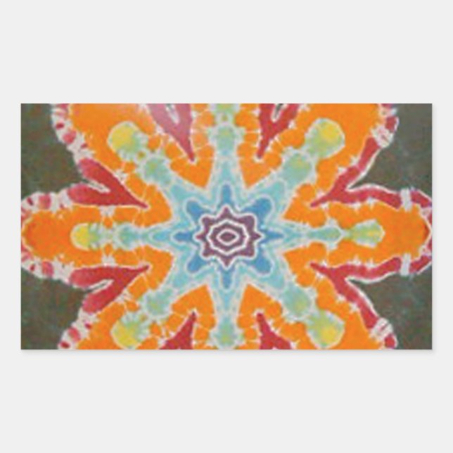 Star Light Tie Dye PhatDyes Rectangular Sticker (Front)