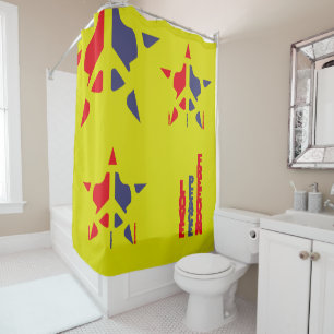 STAR LOVE PEACE FREEDOM HIPPIE ICON BY MASANSER SHOWER CURTAIN