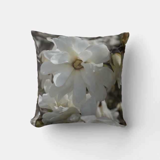 Star Magnolia Blooms Cushion (Front)