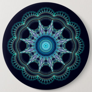 Star mandala 6 cm round badge