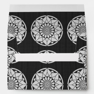 Star Mandala knitting black & white Envelopes