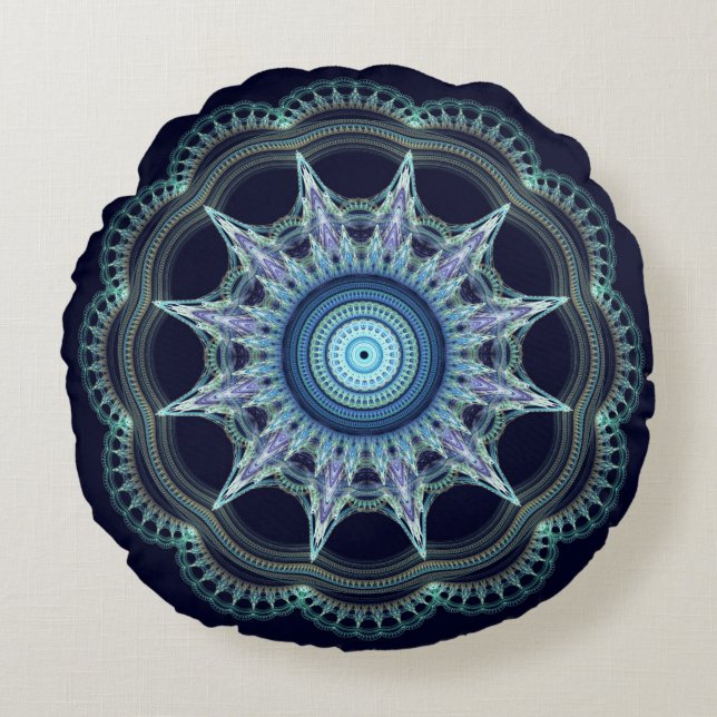 Star mandala round cushion (Front)