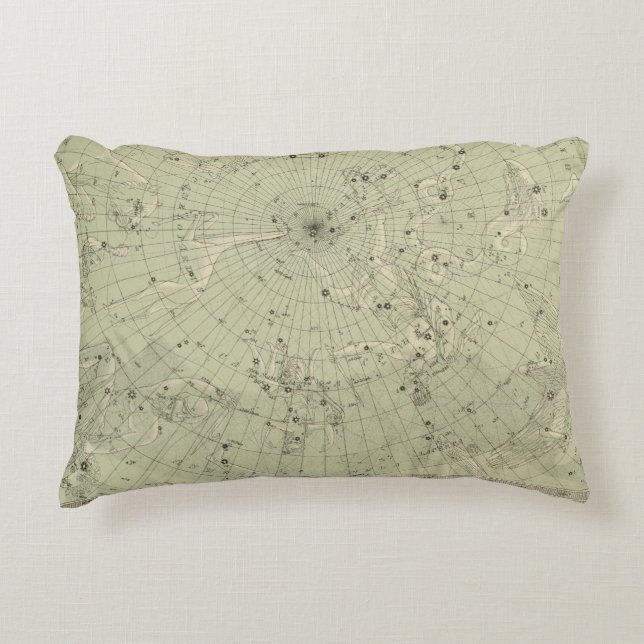 Star map of North polar region Decorative Cushion (Front)