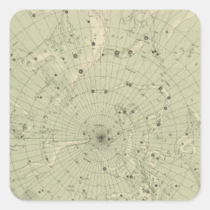 Star map of North polar region Square Sticker