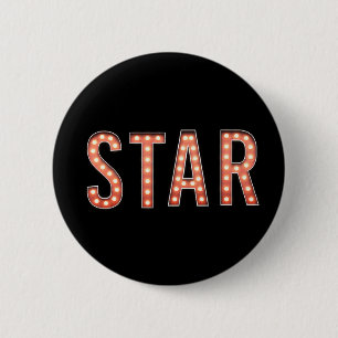 STAR Marquee Lights   6 Cm Round Badge
