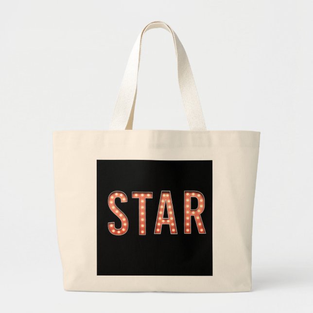 STAR Marquee Lights Large Tote Bag (Front)