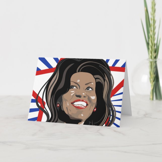 Star Michelle Obama Greeting Card (Front)