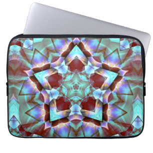 Star migrating to pentagon grey neon kaleidoscope  laptop sleeve