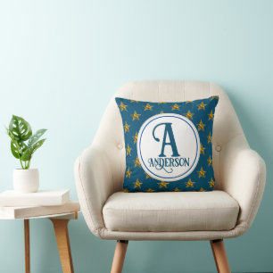 Star Monogram Home Decor Family Name Nautical Cushion
