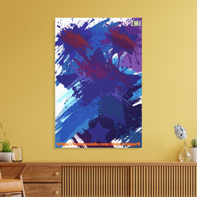 Star Night Abstract Art by ZMJ Canvas Print (Insitu(LivingRoom))