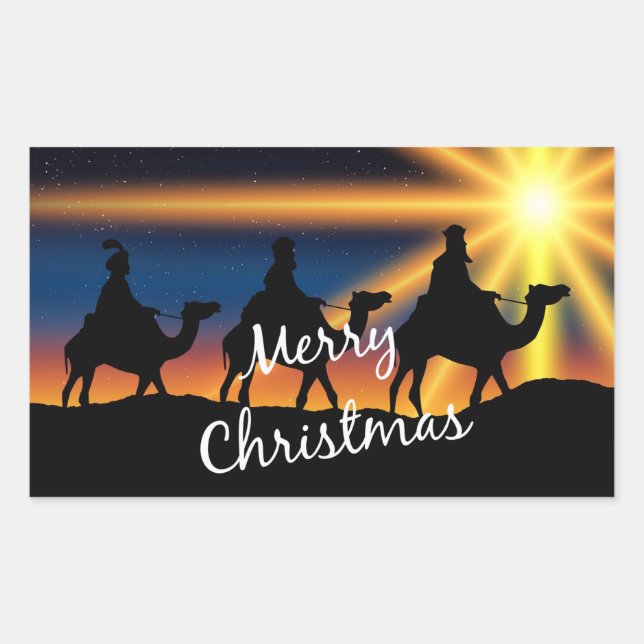 Star of Bethlehem - Birth of Christ Rectangular Sticker (Front)