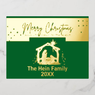 Star Of Bethlehem Nativity Scene Christmas Foil Ho Foil Holiday Postcard