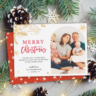 Star of Christmas Modern Arch Photo Holiday Card
