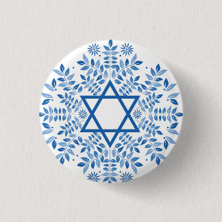 star of david  3 cm round badge